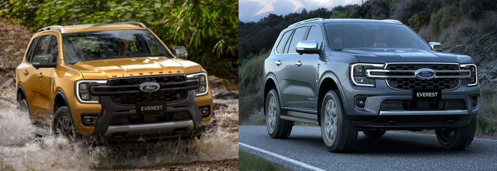 So sánh Ford Everest Wildtrak và Titanium 4x4 AT 2023